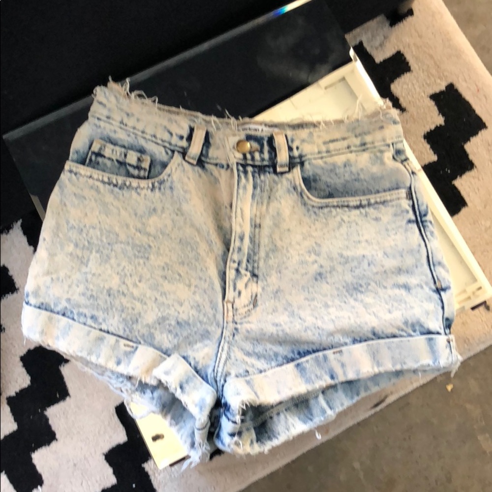 American Apparel High Wasted Acid Wash Shorts